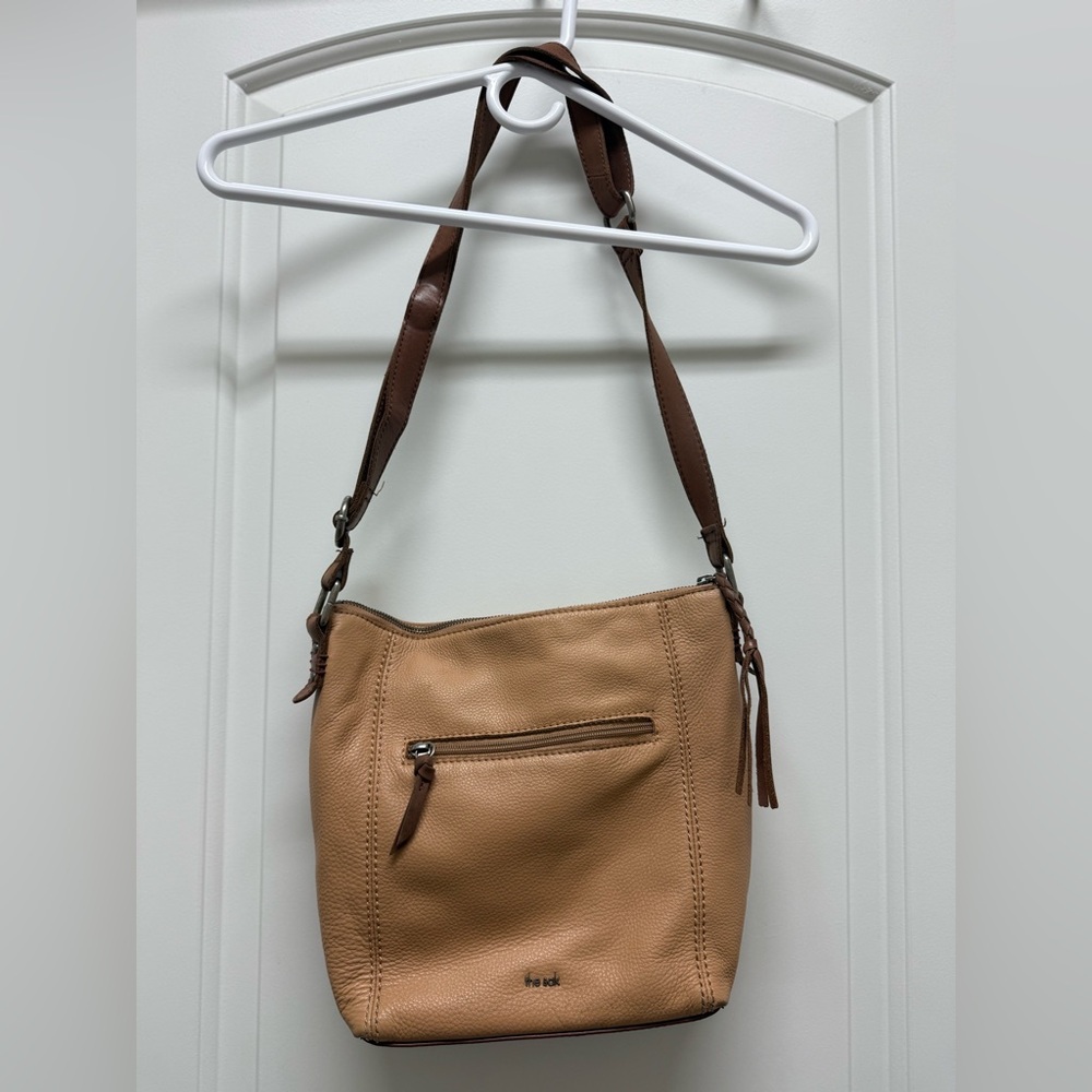 The Sak Camel and Chocolate Crossbody Bag